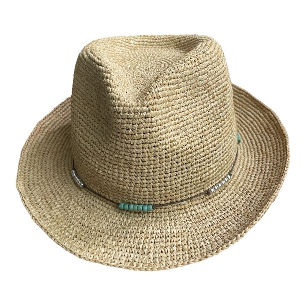 Scale Pronto Straw hat with stylish brown twine and beads - Picture 3 of 11